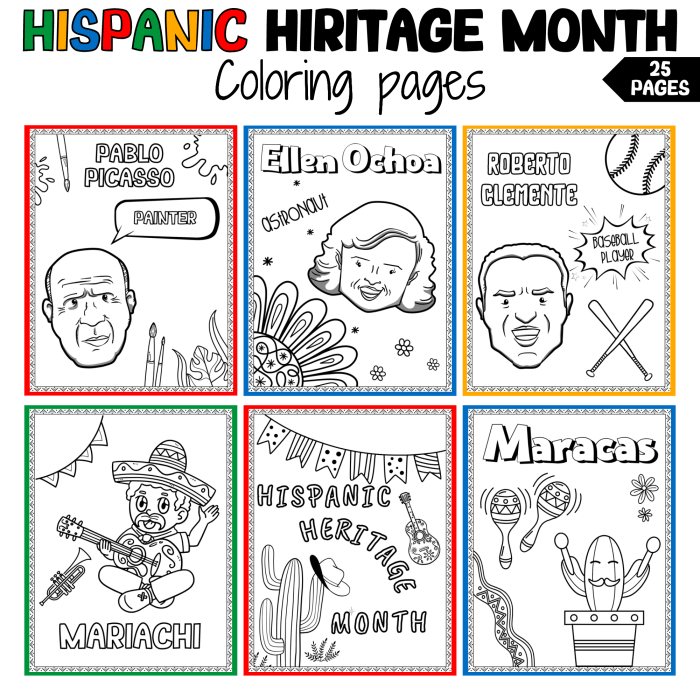 Hispanic heritage month coloring pages for kids