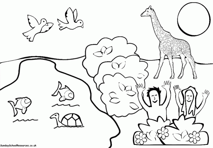 Creation kids coloring page