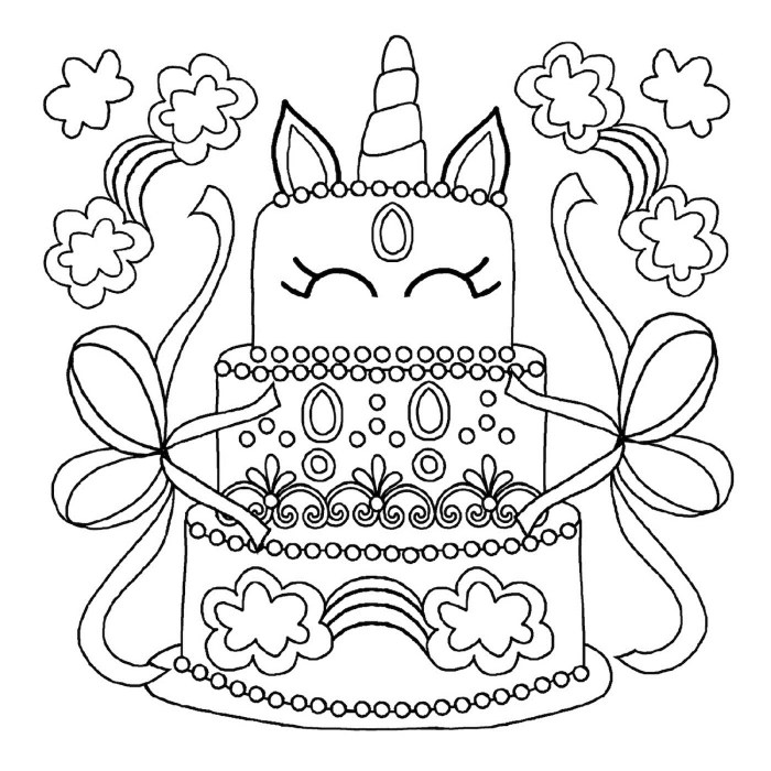 Cake coloring birthday pages preschool getdrawings