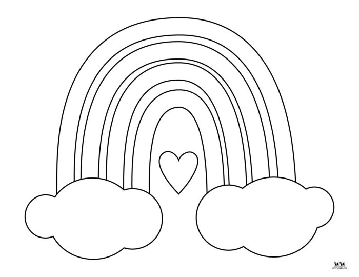 Rainbow coloring pages for kids