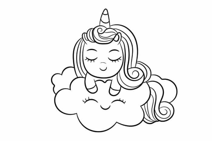 Coloring page for kids unicorn