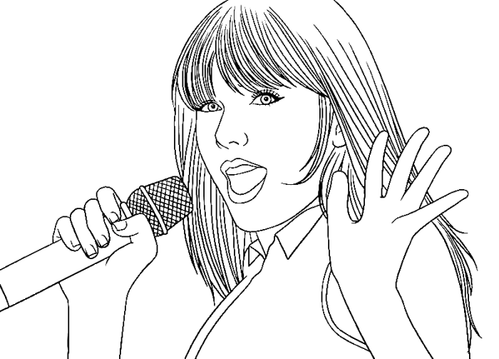 Coloring pages for kids taylor swift