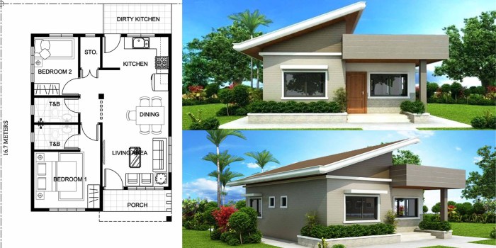 Modern 2 bedroom house design