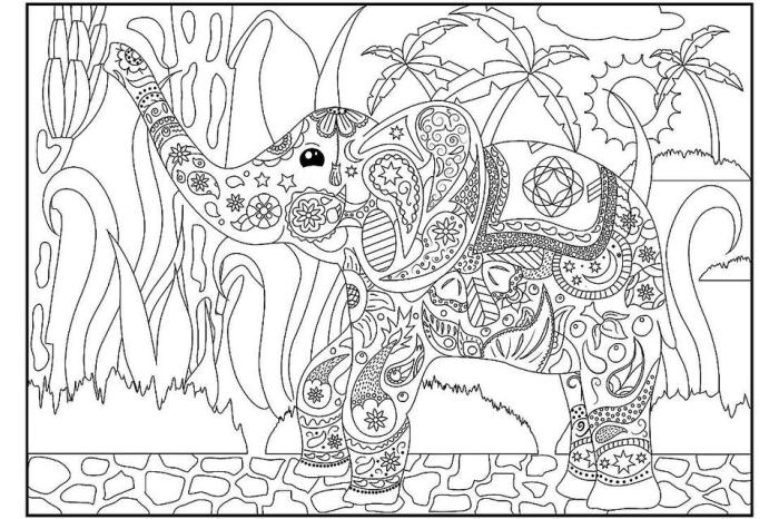 Coloring pages of elephants