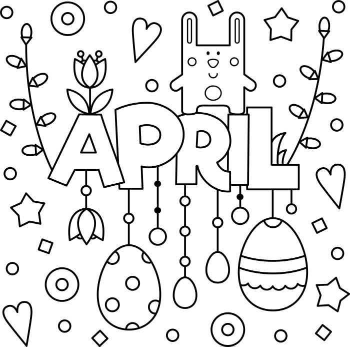 April coloring pages for kids