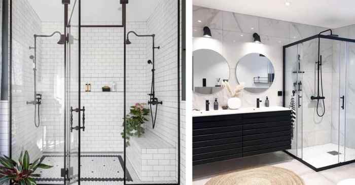 Classy black and white bathroom decor