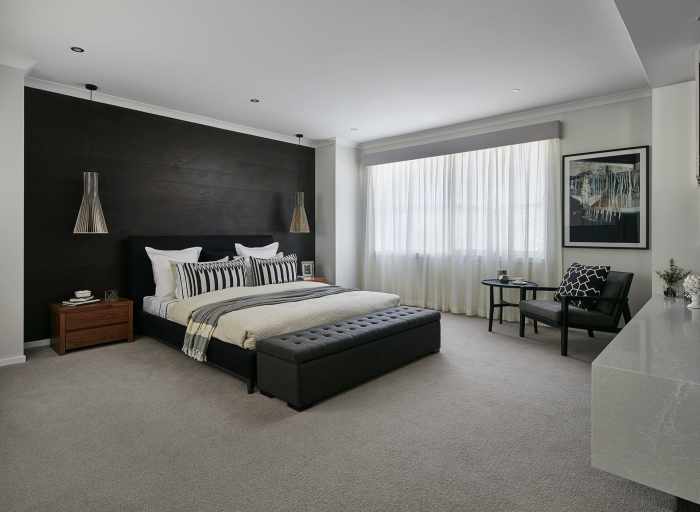 Black wall bedroom design