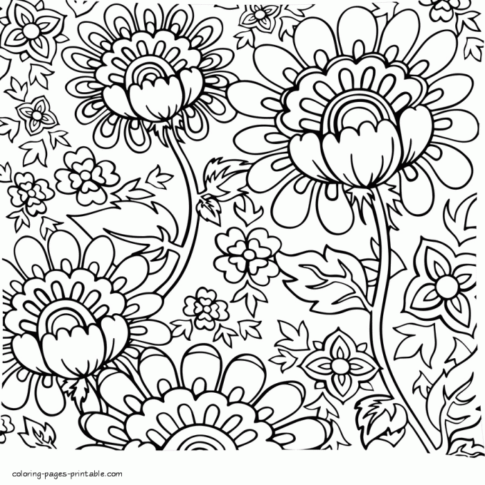 Flower coloring sheets kids