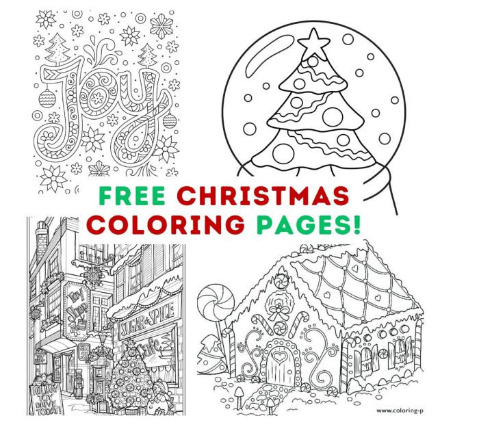 Kids christmas coloring page