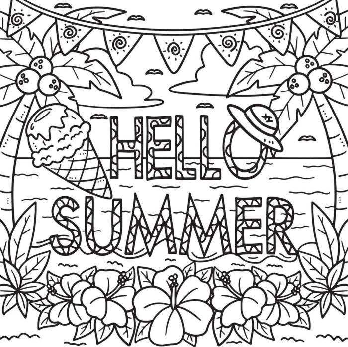 Coloring page summer