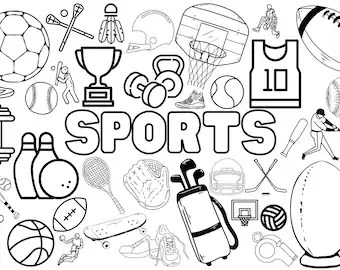 Sports coloring pages for kids