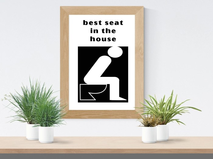 Humorous bathroom wall decor