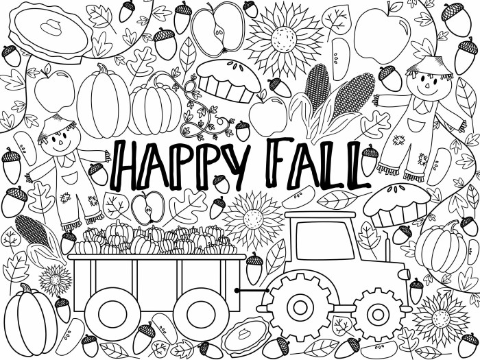 Fall coloring sheet kids