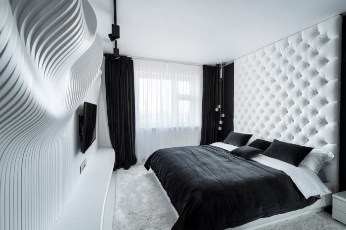 Black and white bedroom design