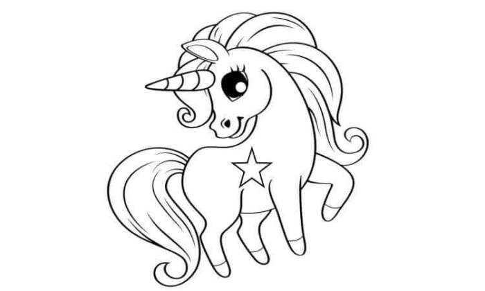 Coloring page for kids unicorn