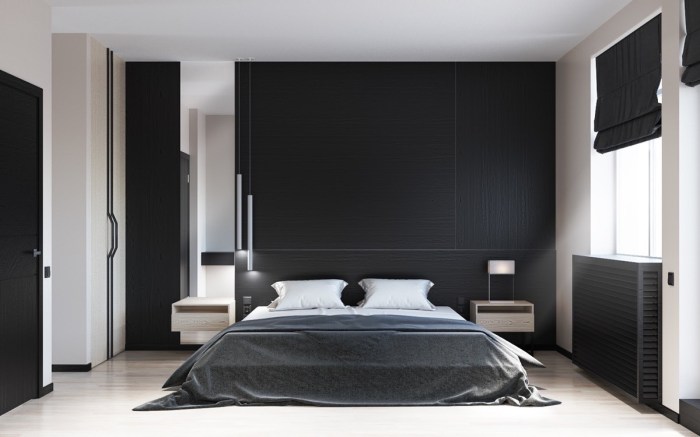 Black and white bedroom design