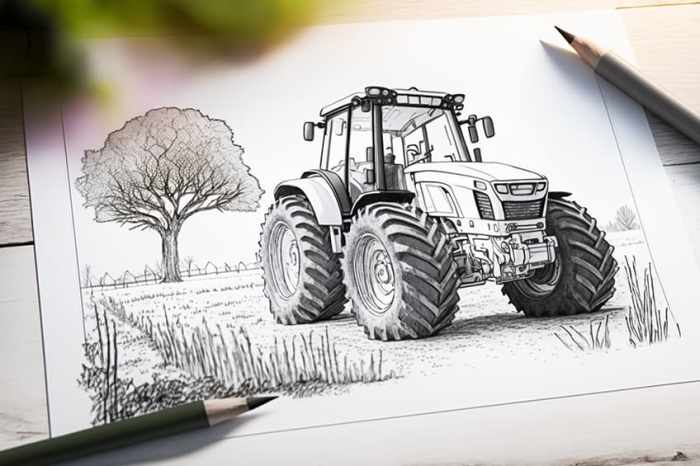 Coloring pages of tractors