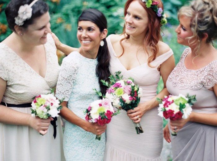 Bridesmaid mismatched crew talk