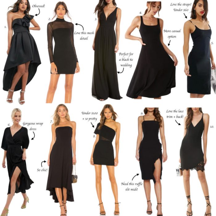 Accessories for a black dress for weddings