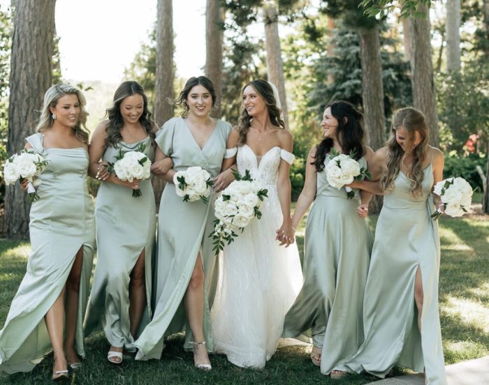 Wedding sage green bridesmaid dresses