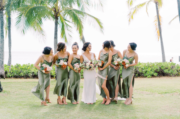 Moss green dress for wedding