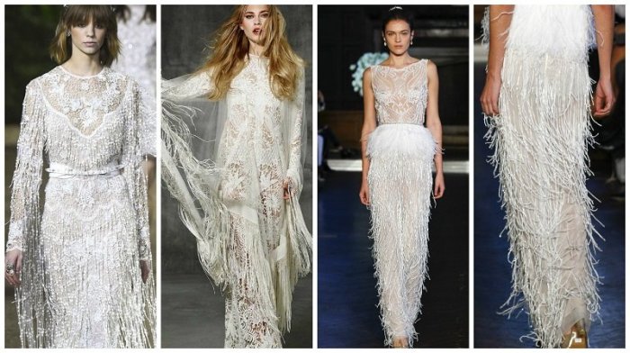 Wedding dresses with fringe