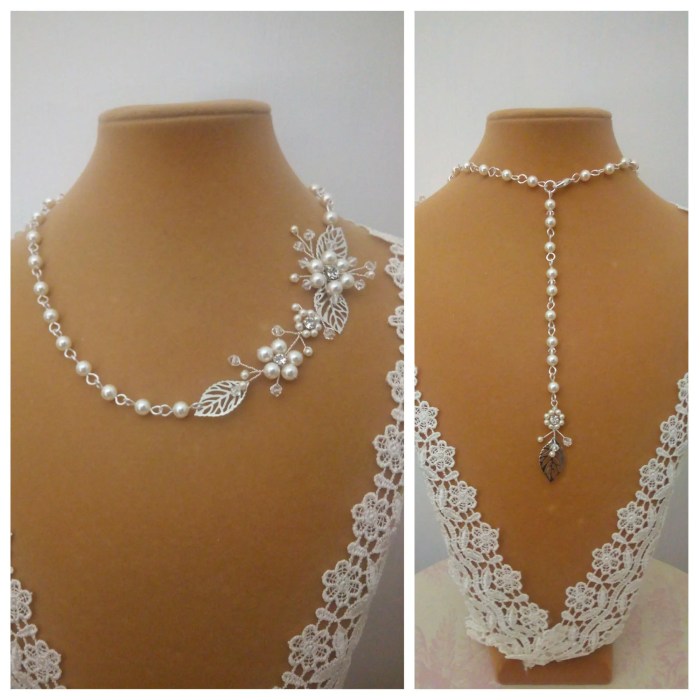 Back necklace for wedding dress