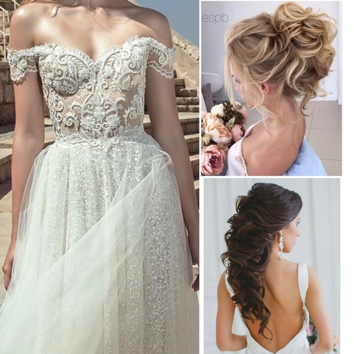 Wedding hair for halter dress